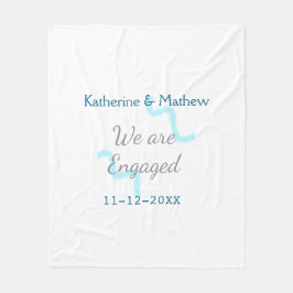 Wir sind verlobt blaugraue Aquarellspirale stilvol Fleecedecke