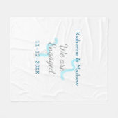 Wir sind verlobt blaugraue Aquarellspirale stilvol Fleecedecke (Vorderseite (Horizontal))