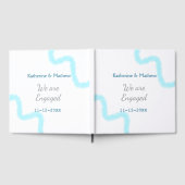 Wir sind verlobt blaugraue Aquarellspirale stilvol Gästebuch (Voll)