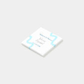 Wir sind verlobt blaugraue Aquarellspirale stilvol Post-it Klebezettel (angewinkelt)