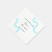 Wir sind verlobt blaugraue Aquarellspirale stilvol Serviette (Ecke)