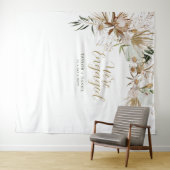 Wir sind Verlobt | Boho Bohemisch Engagement Party Wandteppich (Beispiel (Horizontal))