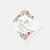Wir sind Verlobt Boho Wildblume Engagement Party Serviette (Ecke)