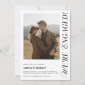 Wir sind Verlobt Chic Modern Engagement Party Foto Einladung (Vorderseite)