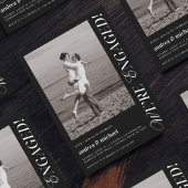 Wir sind Verlobt Chic Modern Verlobung Foto Black Einladung