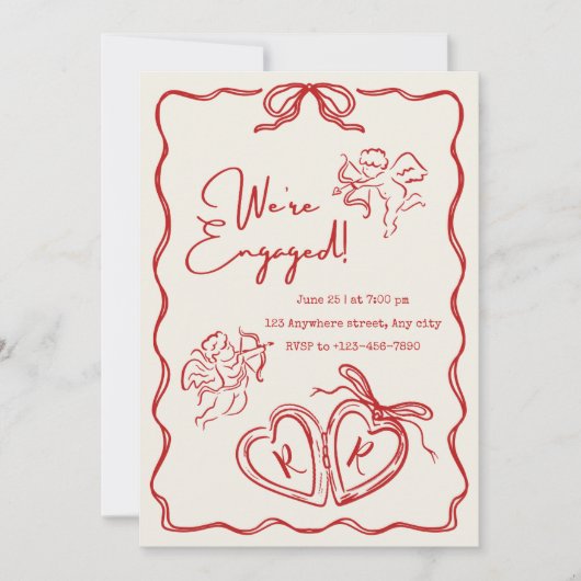 Wir sind Verlobt - Einladung einer engagierten Par (Vorderseite)