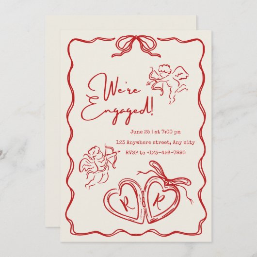 Wir sind Verlobt - Einladung einer engagierten Par (Vorne/Hinten)