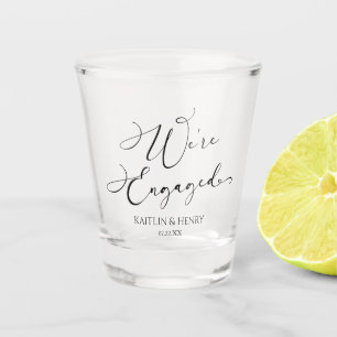 Wir sind verlobt - Elegante minimalistische Verlob Schnapsglas