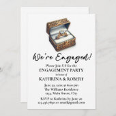 Wir sind Verlobt! Elegante Ring Engagement Party Einladung (Vorne/Hinten)