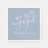 Wir sind Verlobt Engagement Party Dusty Blue Serviette (Vorderseite)