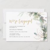 Wir sind Verlobt Eukalyptus Greenery Engagement Pa Einladung (Vorderseite)