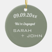 Wir sind Verlobt Foto Sage Green & White Keramik Ornament (Vorne)