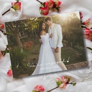 Wir sind verlobt Foto-Script Herz Verlobung Postkarte