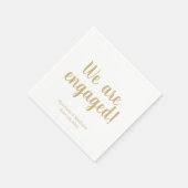 Wir sind verlobt goldfarbene benutzerdefinierte Sk Serviette (Ecke)