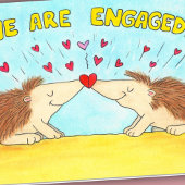 Wir sind verlobt! Gruß Karte