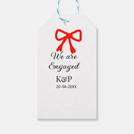 Wir sind verlobt hinzufügen Namensbuchstabe rot Bo Geschenkanhänger