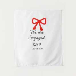 Wir sind verlobt hinzufügen Namensbuchstabe rot Bo Wandteppich