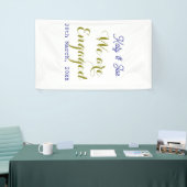 Wir sind verlobt lila gold name datum elegant einf banner (Messeveranstaltung)