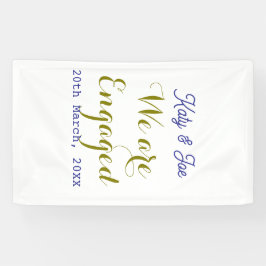 Wir sind verlobt lila gold name datum elegant einf banner