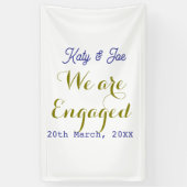 Wir sind verlobt lila gold name datum elegant einf banner (Vertikal)