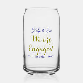 Wir sind verlobt lila gold name datum elegant einf dosenglas