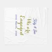 Wir sind verlobt lila gold name datum elegant einf fleecedecke (Vorderseite (Horizontal))