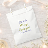 Wir sind verlobt lila gold name datum elegant einf geschenktütchen (Ausgeschnitten)