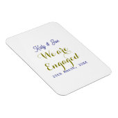 Wir sind verlobt lila gold name datum elegant einf magnet (Rechte Seite)