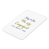 Wir sind verlobt lila gold name datum elegant einf magnet (Linke Seite)