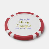 Wir sind verlobt lila gold name datum elegant einf pokerchips (Einzeln)
