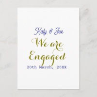 Wir sind verlobt lila gold name datum elegant einf