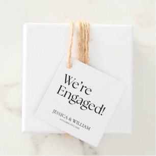 Wir sind verlobt Minimalistische Verlobungsparty Geschenkanhänger