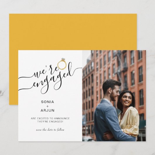 Wir sind Verlobt mit der Verlobung von Ehepaaren i Ankündigung (Vorne/Hinten)