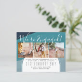 Wir sind Verlobt! Moderne FotoCollage lädt zum BUD (Stehend Vorderseite)