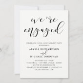 Wir sind Verlobt | Moderne romantische Engagement- Einladung (Vorderseite)