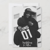 Wir sind Verlobt|Moderne Zwei Fotos Elegant Ankündigung (Rückseite)