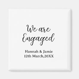 Wir sind verlobt name datum kalligrafie-stil magnet