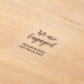 Wir sind verlobt name datum kalligrafie-stilvoll acryleinladungen (Ablage )