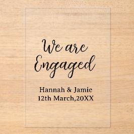 Wir sind verlobt name datum kalligrafie-stilvoll acryleinladungen