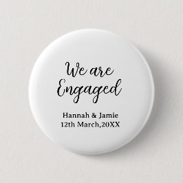 Wir sind verlobt name datum kalligrafie-stilvoll button