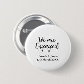 Wir sind verlobt name datum kalligrafie-stilvoll button (Vorne & Hinten)