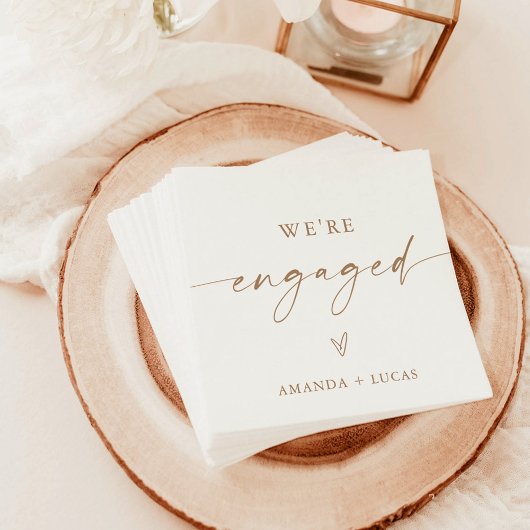Wir sind Verlobt Napkins, eine moderne Engagement- Serviette