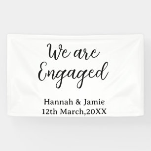 Wir sind verlobt Paar Name Datum kalligrafischstyl Banner