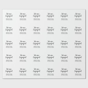 Wir sind verlobt Paar Name Datum kalligrafischstyl Geschenkpapier