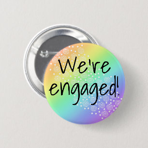 Wir sind verlobt! Regenbogen-Button Button