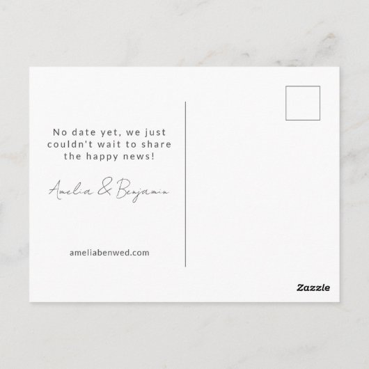 Wir sind Verlobt Retro Groovy Modern Yellow Budget Postkarte (Rückseite)