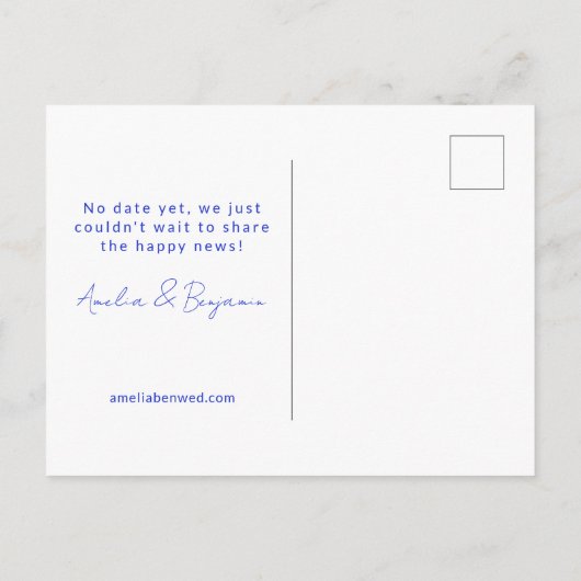 Wir sind Verlobt Retro Groovy Playful Einzigartig  Postkarte (Rückseite)