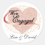 Wir sind Verlobt Runder Aufkleber (Vorderseite)