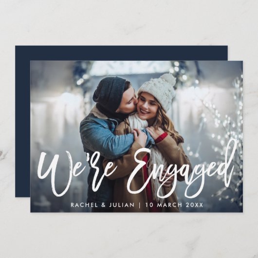 WIR SIND VERLOBT| rustikale Drehbuchgruppe Einladung (Vorne/Hinten)