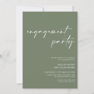 Wir sind Verlobt Sage Green Engagement Party Einla Einladung